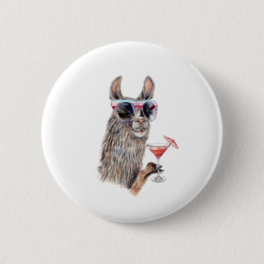 Vakantie Llama Ronde Button 5,7 Cm (Voorkant)