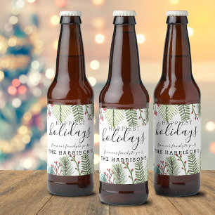Vakantie Loof Kerstdag Gepersonaliseerd Bier Etiket