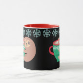 Vakantie Luiaard Gepersonaliseerd Zwart Rood Mok (Midden)