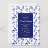 Vakantie lunch met blauwe en witte koi aankondiging (Voorkant)