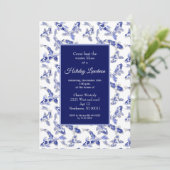 Vakantie lunch met blauwe en witte koi aankondiging (Staand voorkant)