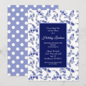 Vakantie lunch met blauwe en witte koi aankondiging (Voorkant / Achterkant)