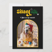 Vakantie luxe grappige retro huisdier hond kerst f feestdagenkaart (Voorkant)