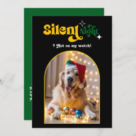 Vakantie luxe grappige retro huisdier hond kerst f feestdagenkaart