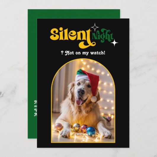 Vakantie luxe grappige retro huisdier hond kerst f feestdagenkaart (Voorkant / Achterkant)