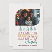 Vakantie Luxe Moderne Retro Doodle Kerstfoto Feestdagenkaart (Voorkant)