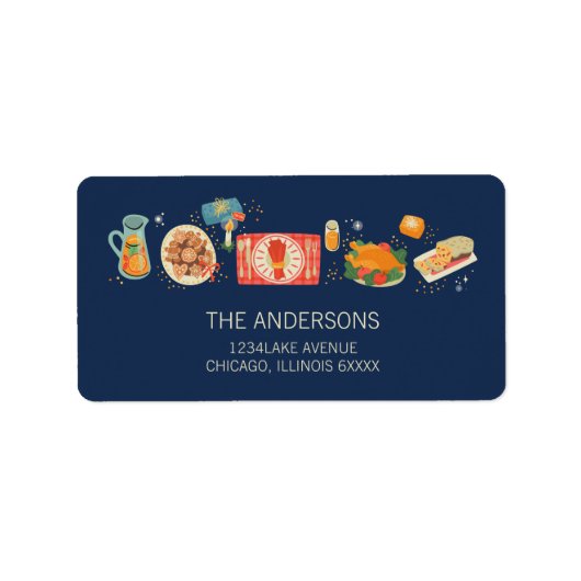 Vakantie maaltijden van comfort & vreugde adres etiket (Voorkant)