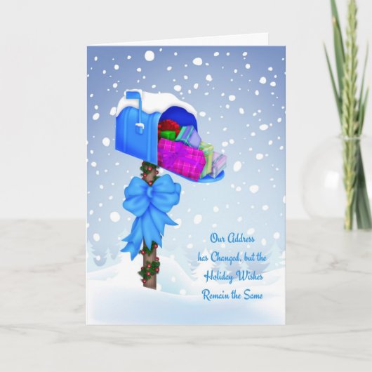 Vakantie Mailbox, Adreswijziging Kerstboom Feestdagen Kaart (Voorkant)