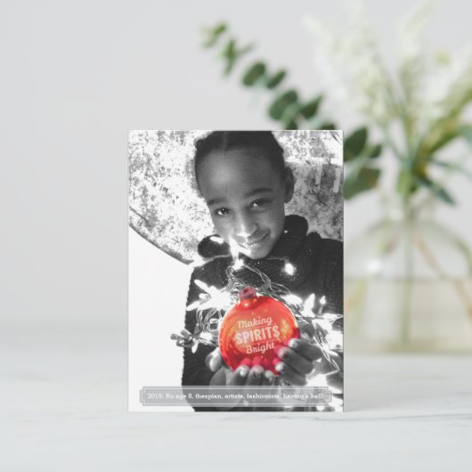 Vakantie maken Spirits Bright Photo Briefkaart (Staand voorkant)