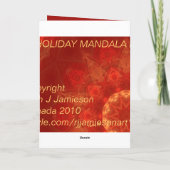 VAKANTIE MANDALA II FEESTDAGEN KAART (Achterkant)