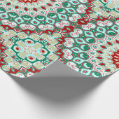 Vakantie Mandala in rood, groen en winter wit Cadeaupapier (Hoek)