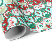 Vakantie Mandala in rood, groen en winter wit Cadeaupapier (Rol Hoek)