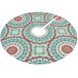 Vakantie-mandala in rood, groen en winterwit kerstboom rok