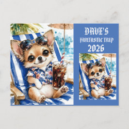 Vakantie Mannelijke Chihuahua Strand Relaxatie  Briefkaart