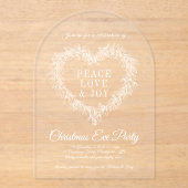 Vakantie maretak hart kunst kerstfeest acryl uitnodigingen (Voorkant)