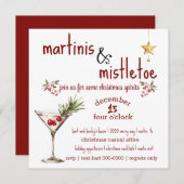 Vakantie Martini en Mistletoe Party uitnodiging (Voorkant / Achterkant)