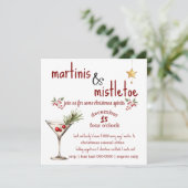 Vakantie Martini en Mistletoe Party uitnodiging (Staand voorkant)