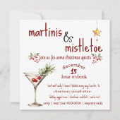 Vakantie Martini en Mistletoe Party uitnodiging (Voorkant)