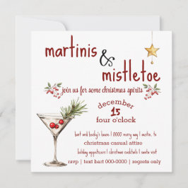 Vakantie Martini en Mistletoe Party uitnodiging