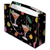 Vakantie Martinis Retro met helder abstract design Groot Cadeauzakje (Achterkant Gekanteld)