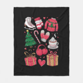 Vakantie Meisjes Schattige Kostuum Funny Christmas Fleece Deken (Voorkant)