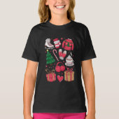 Vakantie Meisjes Schattige Kostuum Funny Christmas T-shirt (Voorkant)