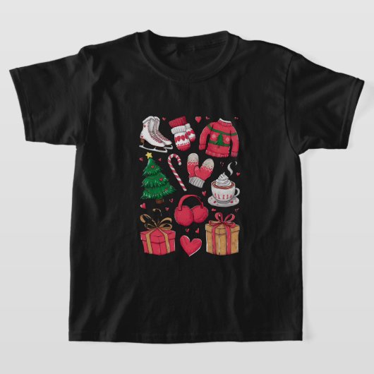 Vakantie Meisjes Schattige Kostuum Funny Christmas T-shirt (Laagn)
