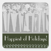 VAKANTIE MET ART DECO! :) VIERKANTE STICKER (Voorkant)