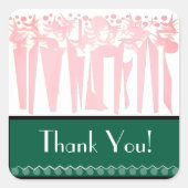 VAKANTIE MET ART DECO VIERKANTE STICKER (Voorkant)