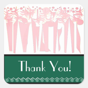 VAKANTIE MET ART DECO VIERKANTE STICKER