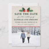 Vakantie met kerstbruiloft sparen de datum save the date (Voorkant)