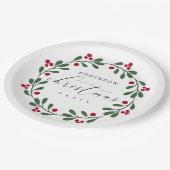Vakantie met kerstfeest op maat papieren bordje (Gekanteld)
