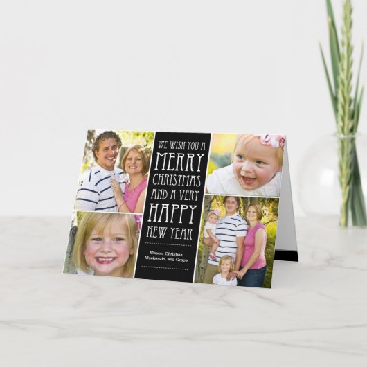 Vakantie met kerstfoto feestdagen kaart (Voorkant)