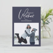 Vakantie met kerstfoto feestdagenkaart (Staand voorkant)