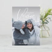 Vakantie met kerstfoto feestdagenkaart (Staand voorkant)