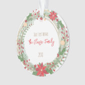 Vakantie met ons adres voor het eerste thuisjaar ornament (voorkant)