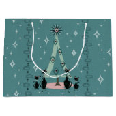 Vakantie middeleeuwse kat familie groot cadeauzakje (Voorkant)