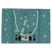 Vakantie middeleeuwse kat familie groot cadeauzakje (Achterkant)