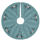 Vakantie middeleeuwse kat familie kerstboom rok (Voorkant)