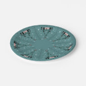 Vakantie middeleeuwse kat familie papieren bordje (Gekanteld)