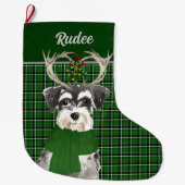 Vakantie Miniatuur Schnauzer Pset met de naam Dog Grote Kerstsok (Voorkant)