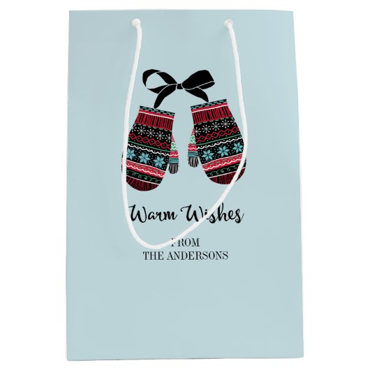 Vakantie Mittens Warm wil kerstcadeau Medium Cadeauzakje (Voorkant)