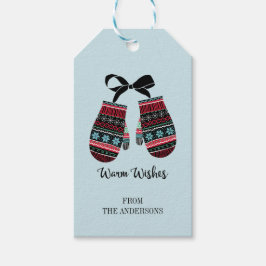 Vakantie Mittens Warm wil kerstcadeautassen Cadeaulabel
