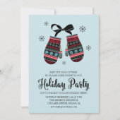 Vakantie Mittens Warm Wishes kerstparty Kaart (Voorkant)