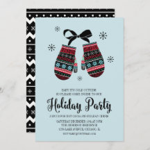 Vakantie Mittens Warm Wishes kerstparty Kaart
