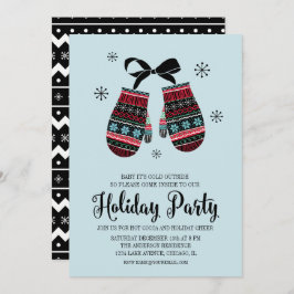 Vakantie Mittens Warm Wishes kerstparty Kaart