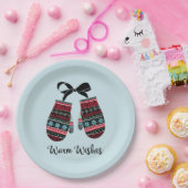 Vakantie Mittens Warm Wvanwege Borden kerstpapier Papieren Bordje (Feest)