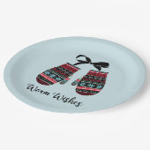 Vakantie Mittens Warm Wvanwege Borden kerstpapier Papieren Bordje (Gekanteld)