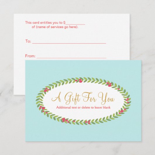 Vakantie-Mode: kerstcadeaubon (Voorkant / Achterkant)