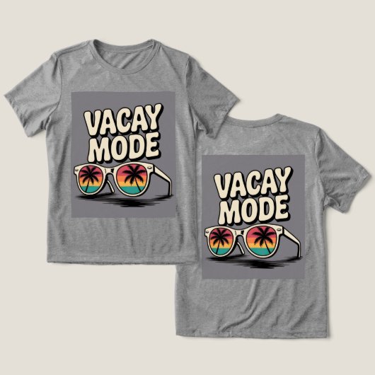 Vakantie Mode Zonnebril Palmbomen Tri-Blend Shirt (Ontwerp Voorkant & Achterkant)